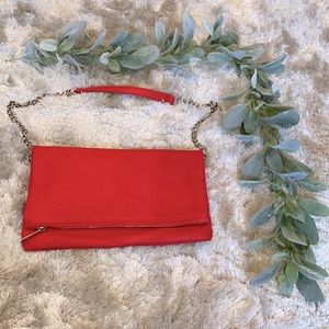 Fold Over Red Clutch✨